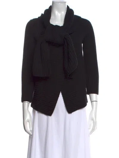 Pre-owned Theory Open Front Sweater In Black