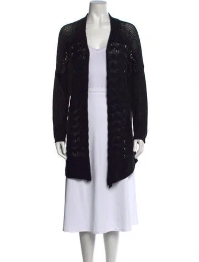 Pre-owned Theory Open Front Sweater In Black