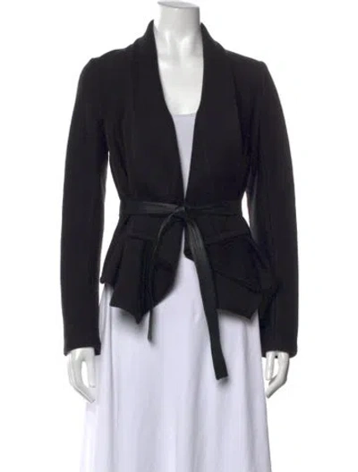 Pre-owned Theory Open Front Sweater In Black