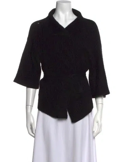 Pre-owned Theory Open Front Sweater In Black