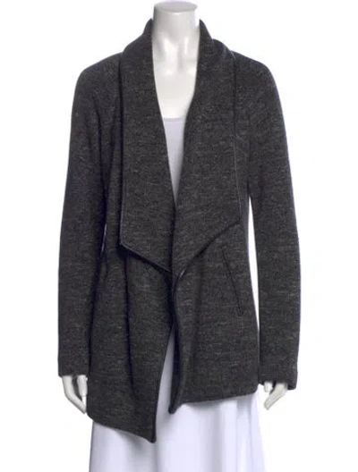 Pre-owned Theory Open Front Sweater In Gray