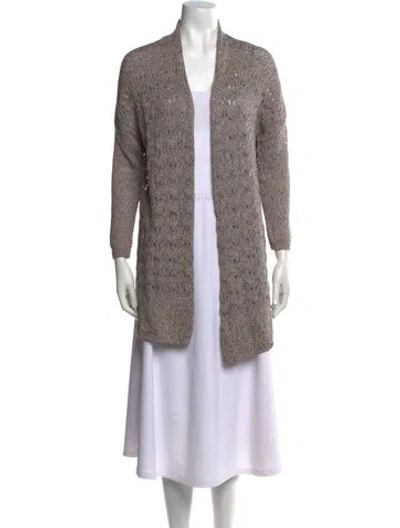 Pre-owned Theory Open Front Sweater In Gray