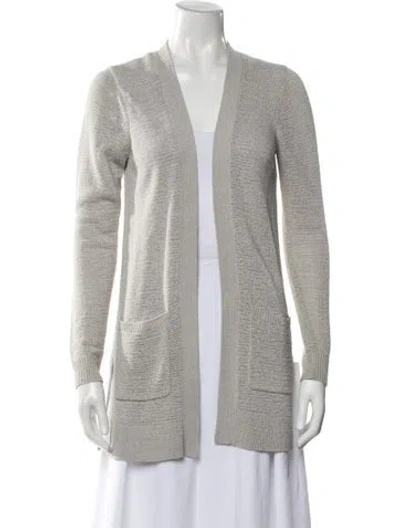 Pre-owned Theory Open Front Sweater In Gray