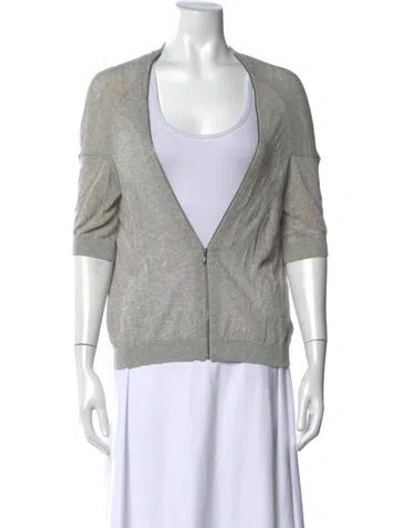 Pre-owned Theory Open Front Sweater In Gray