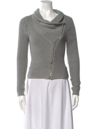 Pre-owned Theory Open Front Sweater In Grey