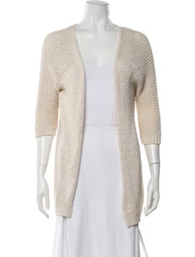 Pre-owned Theory Open Front Sweater In Neutral