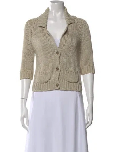Pre-owned Theory Open Front Sweater In Neutral