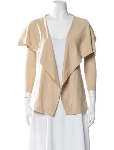 Pre-owned Theory Open Front Sweater In Neutral