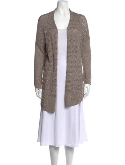 Pre-owned Theory Open Front Sweater In Neutral