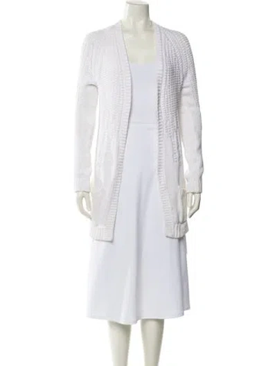 Pre-owned Theory Open Front Sweater In White