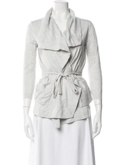 Pre-owned Theory Open Front Sweater In White