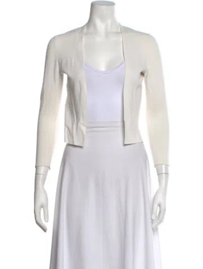 Pre-owned Theory Open Front Sweater In White