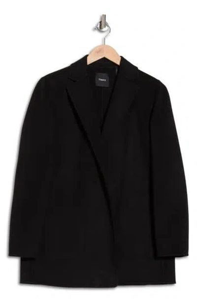 Theory Open Front Wool Blend Blazer In Black