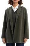 Theory Open Front Wool Blend Blazer In Green