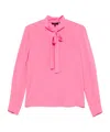 Theory Tie Neck Silk Blouse