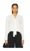 Theory Blouse In Beige Silk In White