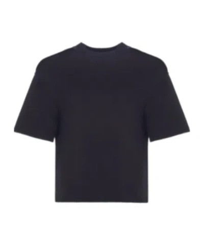 Theory Womens Black Round-neck Regular-fit Knitted Top