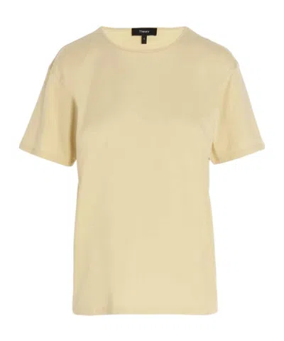 Theory Open-necked Black Shirt In Gold