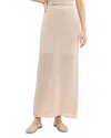 Theory Open Stitch Detail Cotton Maxi Sweater Skirt In Brown
