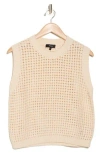 Theory Open Stitch Pima Cotton Sweater Vest In Bone