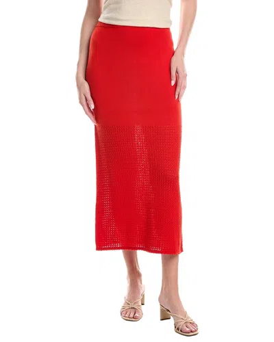Theory Open Stitch Skirt In Red