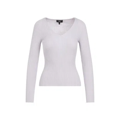 Theory Wool-blend V-neck Top In Multicolor