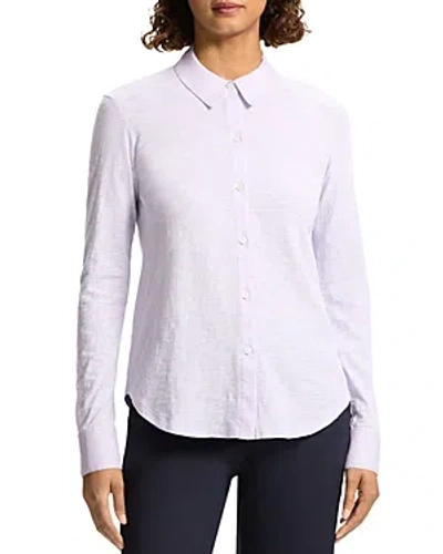 Theory Organic Cotton Shirt In Soft Iris