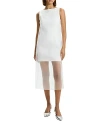 Theory Organza Layer Mini Shift Dress In White