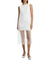 Theory Organza Layer Mini Shift Dress In White