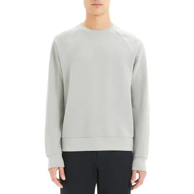 Theory Otto Regular Fit Crewneck Pinstripe Sweatshirt In Gray
