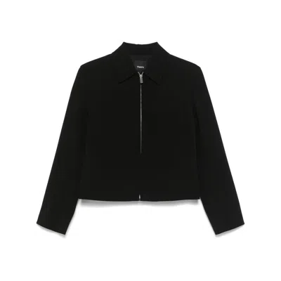 Theory Crepe-texture Jacket In Black