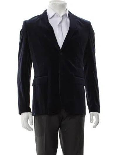 Pre-owned Theory Overcoat In Blue