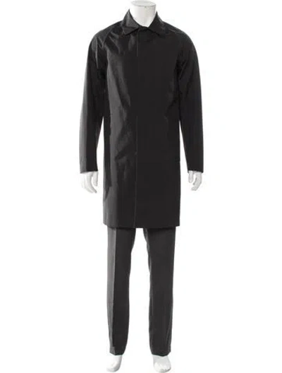 Pre-owned Theory Overcoat In Gray