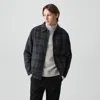 Theory Overshirt In Checked Double-face Wool-cashmere In Gray