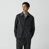 Theory Overshirt In Double-face Wool-cashmere In Black