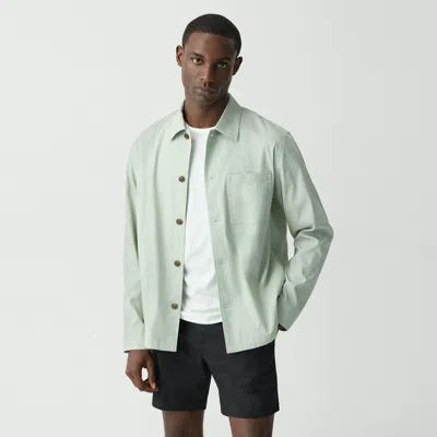 Theory Overshirt In Good Linen In Green