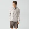 Theory Overshirt In Good Linen In Silver