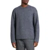 Theory Oversize Ribbed Wool & Cotton Crewneck Sweater In Gray