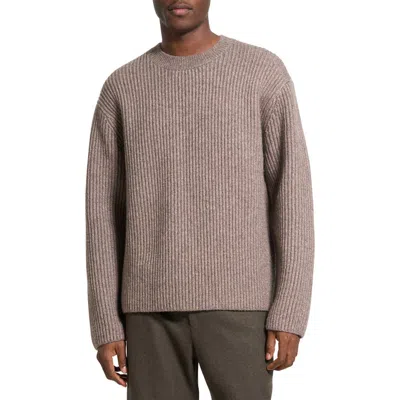THEORY THEORY OVERSIZE RIBBED WOOL & COTTON CREWNECK SWEATER