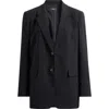 Theory Oversize Satin Blazer In Black
