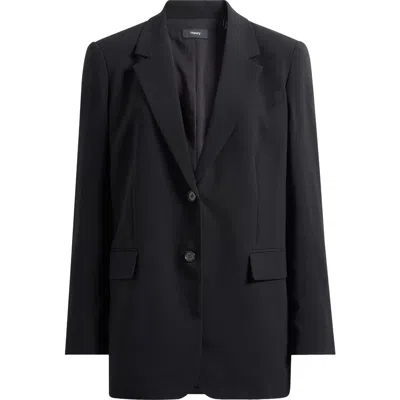 Theory Oversize Satin Blazer In Black