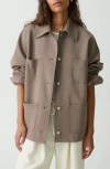 Theory Oversized Utility Jacket In Neoteric Twill In Walnut
