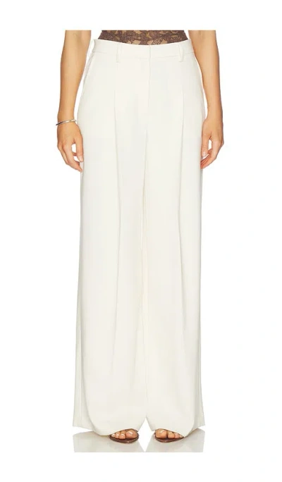 Theory Oversize Wide Pleated Trouser In White