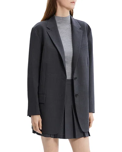 Theory Oversized Blazer In Charcoal Melange
