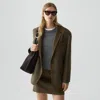 Theory Oversized Blazer In Double-face Wool-cashmere In Multi