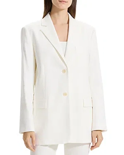 Theory Linen Blend Blazer In White