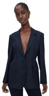 Theory Oversized Cinch Waist Blazer Nocturne Navy In Blue