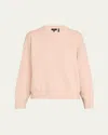 Theory Oversized Crewneck Sweater In Blush