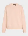 Theory Oversized Crewneck Sweater In Blush