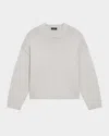 Theory Oversized Crewneck Sweater In Light Heather Grey